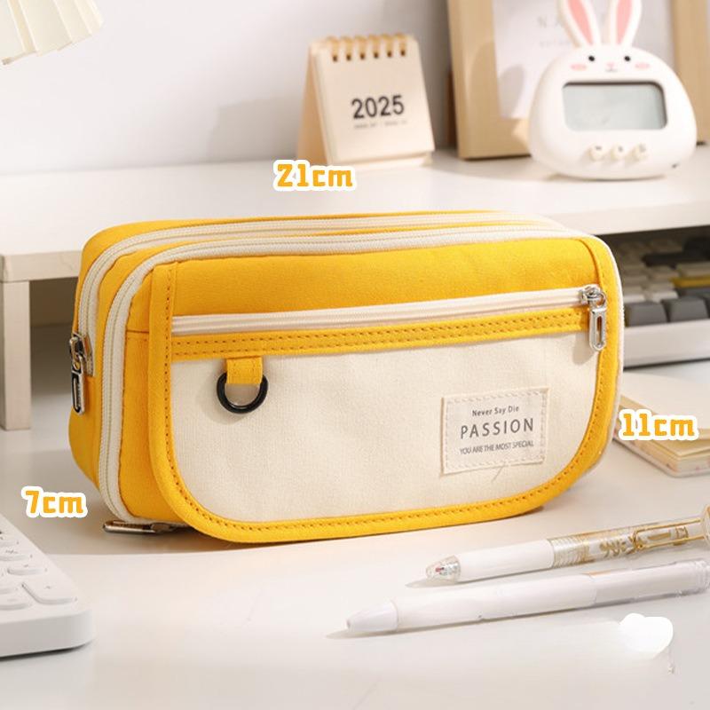 Большая вместительная сумка для канцелярских принадлежностей из цветного холста, многофункциональная коробка для канцелярских принадлежностей, сумка для карандашей для студентов, простая сумка для хранения ручек