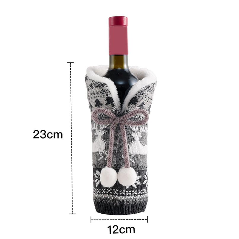 Christmas Fur Ball Knitting Wine Set Atmosphere Decoration Items ARI