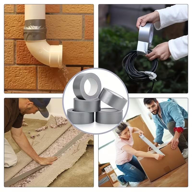 Super Sticky Duct Tape Waterproof Cloth Repair Tape Heavy Duty Silver Gray Adhesive Tape for Home DIY Office Repairs