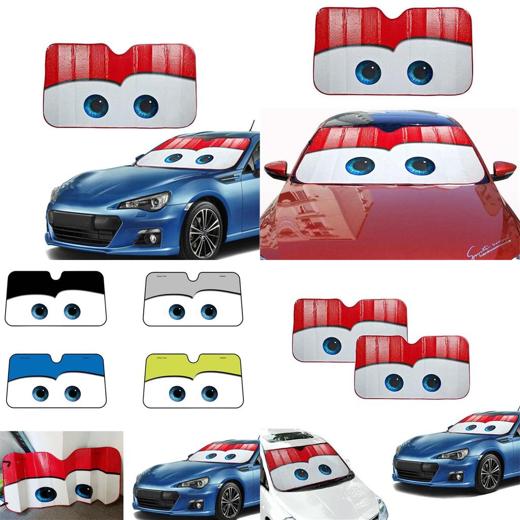 Cartoon Aluminium Foil Car Windshield Sun Shade Big Eyes Cars Front Window Visor