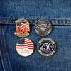 1/4 шт. 2026 День независимости США 250-летие Экологический сплав Эмалированная брошь Брошь почета Аксессуар для костюма Пальто Украшение