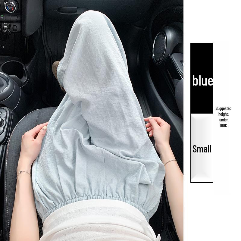 2025 Douyin Summer Women's Blue Ice Silk Wide-Leg Pants - Casual & Relaxed Fit