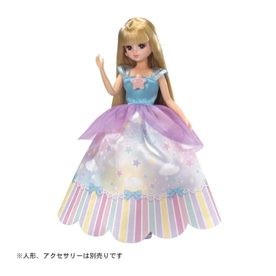 TAKARA TOMY Ликка-чан Платье LW-03 Небесно-голубое Длинное Платье, Одевалка, Ролевые Игры, Игрушка, Для детей от 3 лет