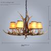 Домашняя смоляная люстра с рогами, античный цветной абажур, теплый ресторан, гостиная, декоративные лампы и фонари с рогами