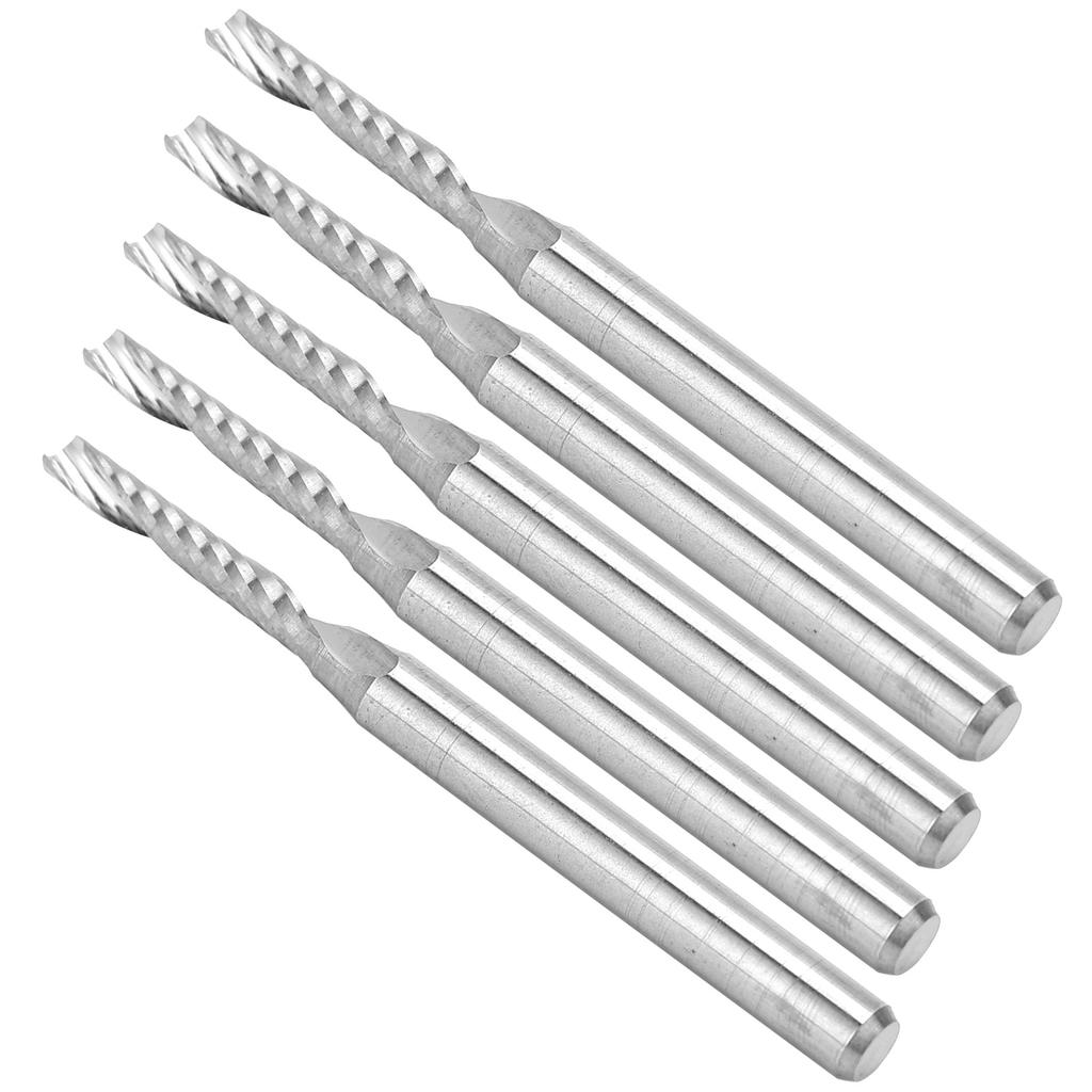 5pcs CNC End Mills Spiral Tungsten Steel Single Flute Milling Cutter 3.175x2x12x38mm