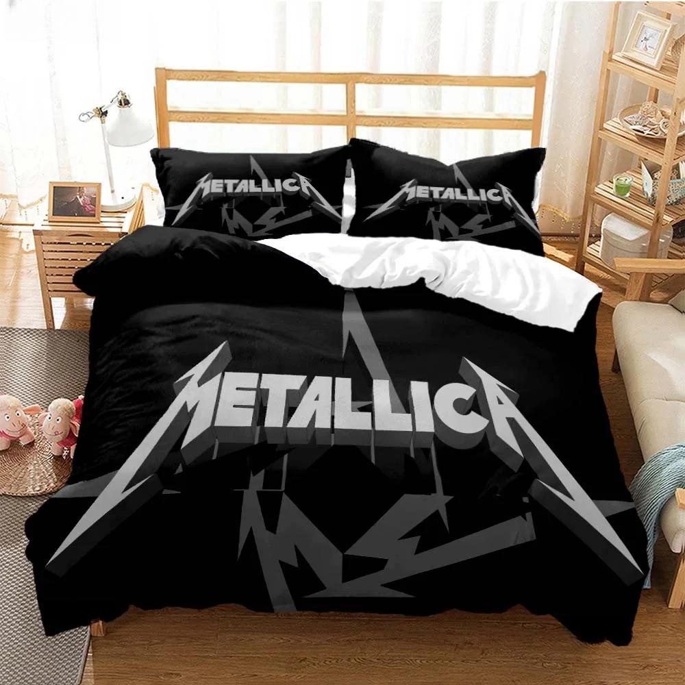Метал-музыкальная группа MMetallica Коллекция постельного белья Односпальная Двуспальная Полная Королева Королевский Размер Коллекция кроватей Спальня для взрослых и детей Коллекция пододеяльников Домашний текстиль