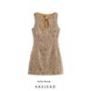 Kaslead New Women Clothes Western Style Fashion Simple Slimming Sequin Graceful Dress