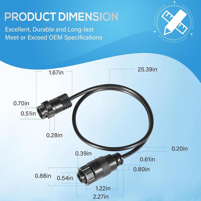 000-13313-001 7-Pin Blue to 9-Pin Transducer Adapter Cable for Lowrance HDS Gen3, Elite-Ti Series, NSS Evo2, GO XSE Series