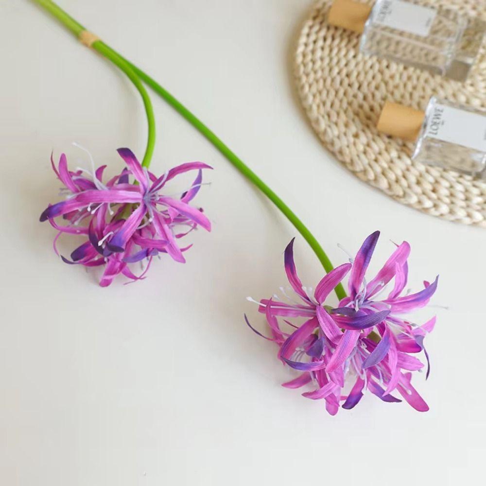 2 Heads Simulation Lycoris Flower Realistic Artificial Silk Flower Party Decorations