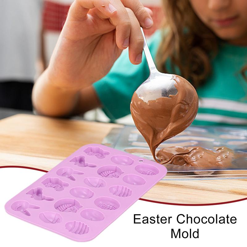 2025 New Easter 18 Cavity Silicone Cake Mold Reusable Easter Bunny Mold Chocolate Candy Molds Silicone Bakeware Tools