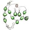 Peridot Gemstone Pendant Jewelry Set Quartz Necklace 18-20''
