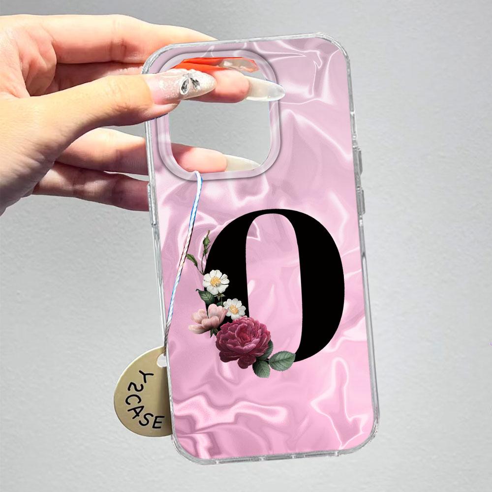 A-Z Черная Буква Пион Цветок Противоударный Чехол для Телефона Для Xiaomi Redmi A5 A3 A4 A1 A2 9A 9C 9 10 Силиконовый Парный Чехол Задняя Крышка