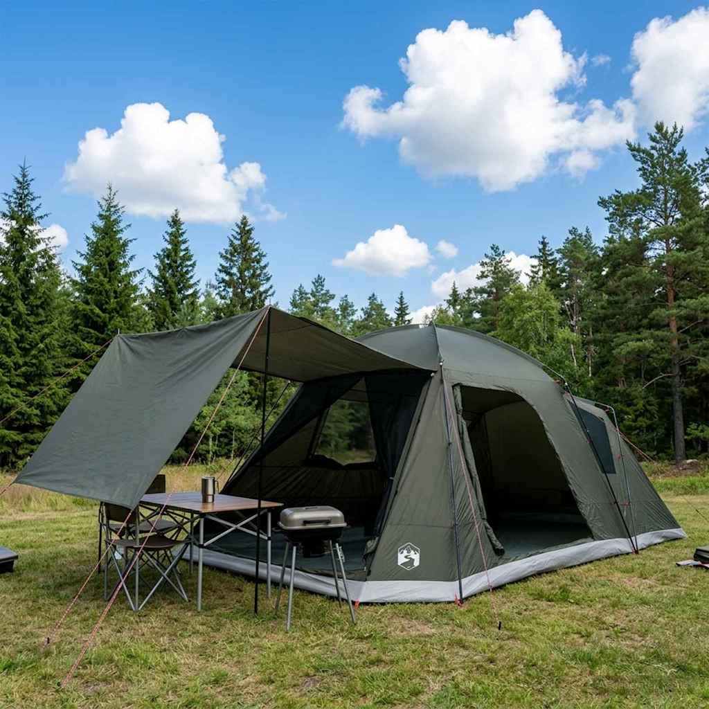 Cabin Tent with Roof Army Green 12 Person Polyester and Steel