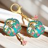 Metal Vintage Flower Pendant Exquisite Car Keyring Chinese Style Keychain  Backpack Decor