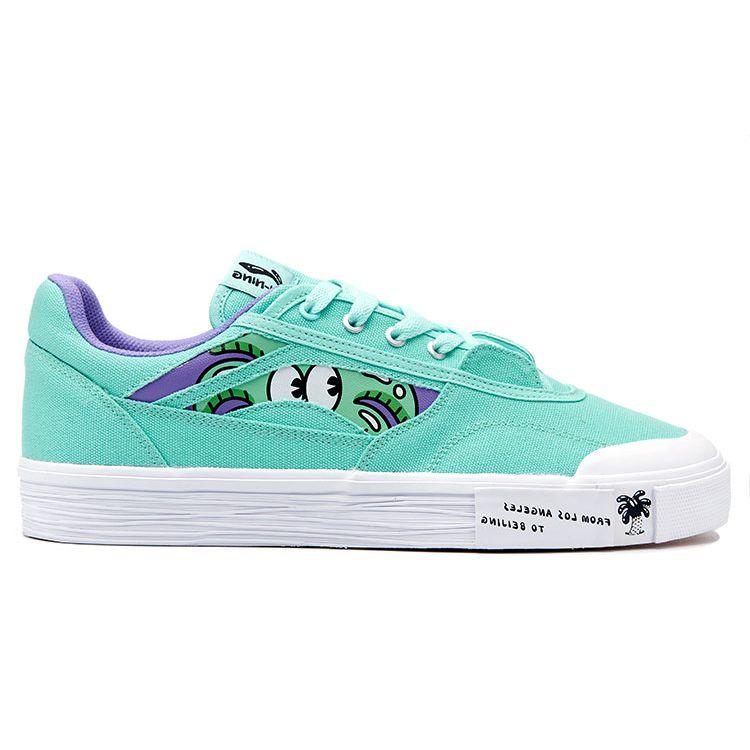 Li Ning Steven Harrington X Hand-Plant Artist Collaboration Противоскользящие прочные легкие низкие кроссовки для скейтбординга женские кроссовки зеленые AECR070-3