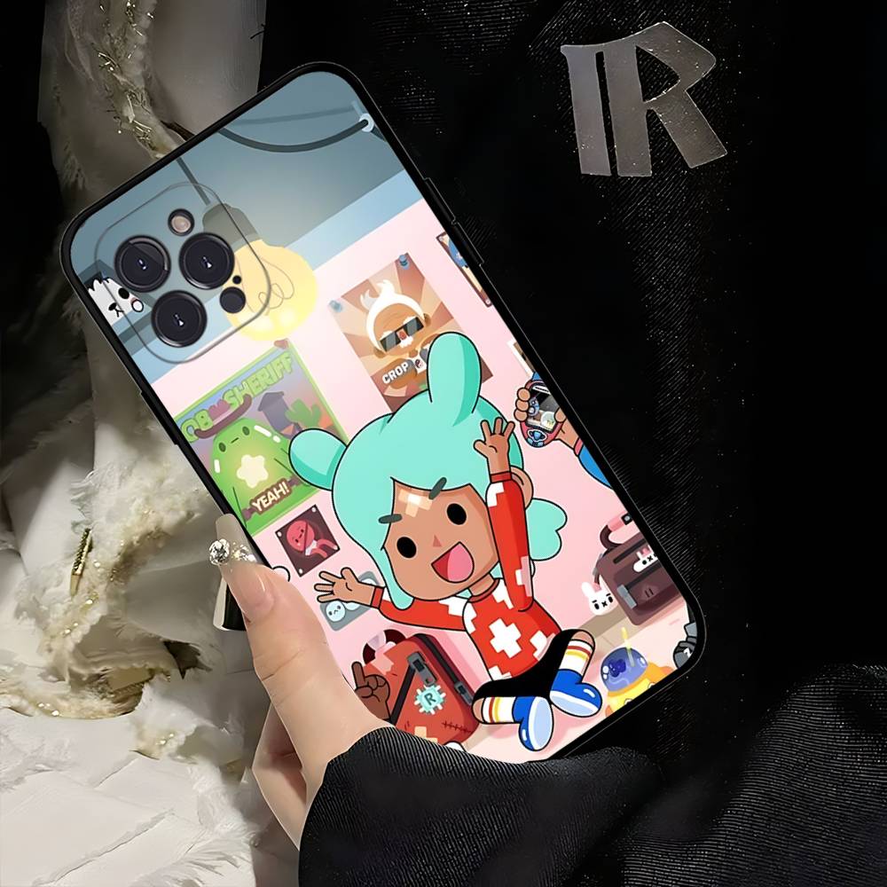 Toca Boca Toca Life World Phone Case For IPhone 17 16 15 14 13 12 11 Pro Max Plus Mini Soft Black Cover