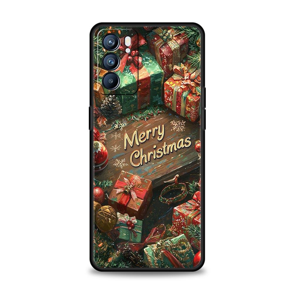 Merry Christmas Phone Case For Oppo A17 A31 A54 A57 A78 A79 A98 Find X5 X6 Reno 6 7 8 10 11 12 13 F Pro 5G Soft TPU Cover Fundas
