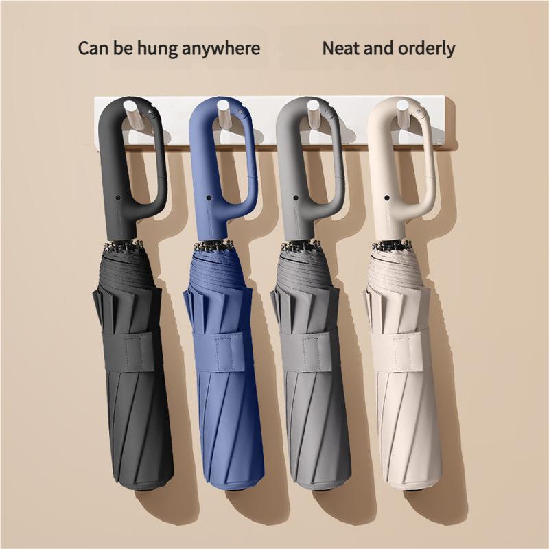 20 Bones Windproof Strong 105CM Reinforced Automatic Folding Umbrella for Men, Large Buckle Handle Wind and Water Resistant