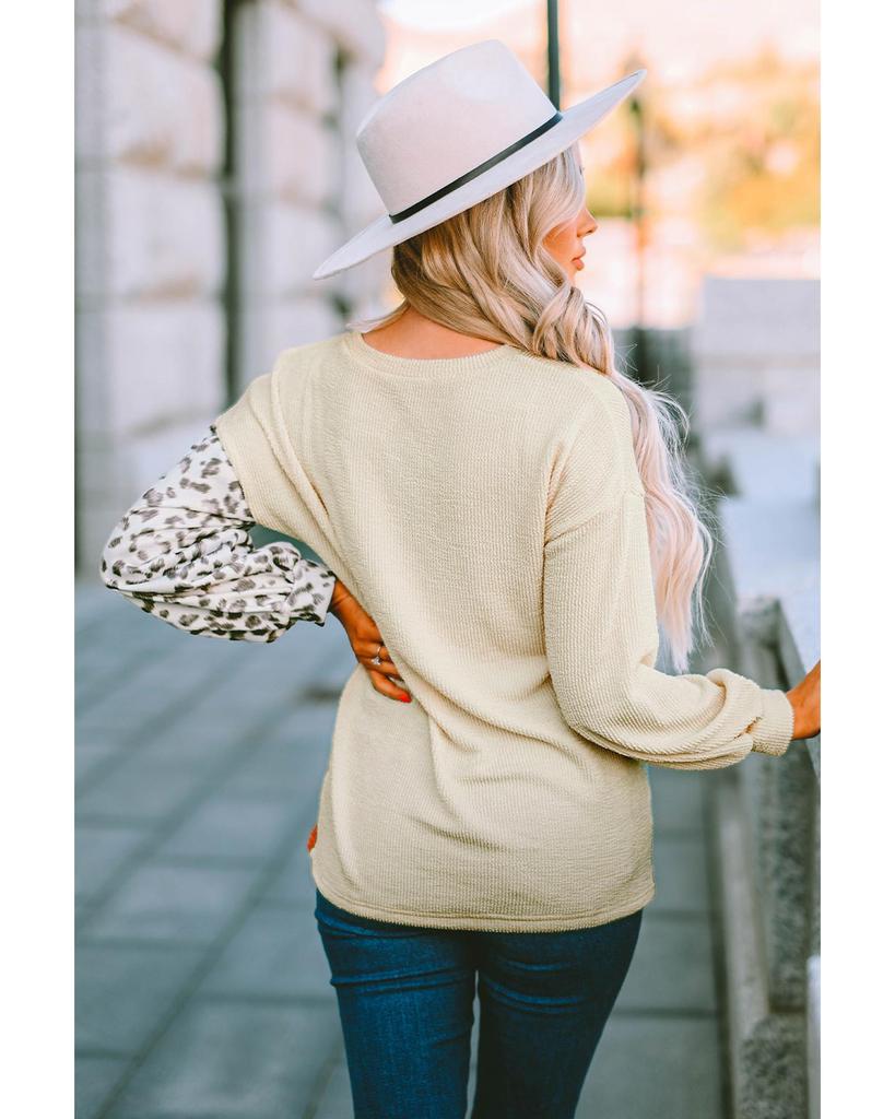 Azura Exchange Топ с длинными рукавами в рубчик и цветными блоками