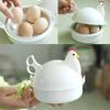 Creative Chicken-Shaped Egg-Shaped Microwave Egg Steamer Microwave Egg Cooker for 4 Eggs