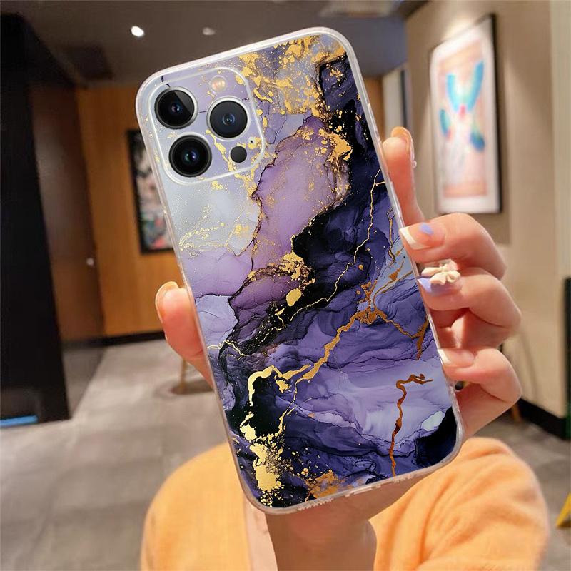 Чехол для телефона Carcasa Funda Для iPhone 16 15 13 14 11 12 Pro Max 16 14 12 13 Pro 15 Plus 16E Мраморный чехол