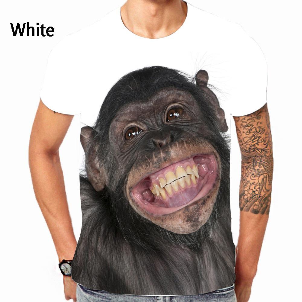 Interesting Monkey 3D Printed Adult Casual Short Sleeved T-shirt Plus Size Men Summer T-shirts