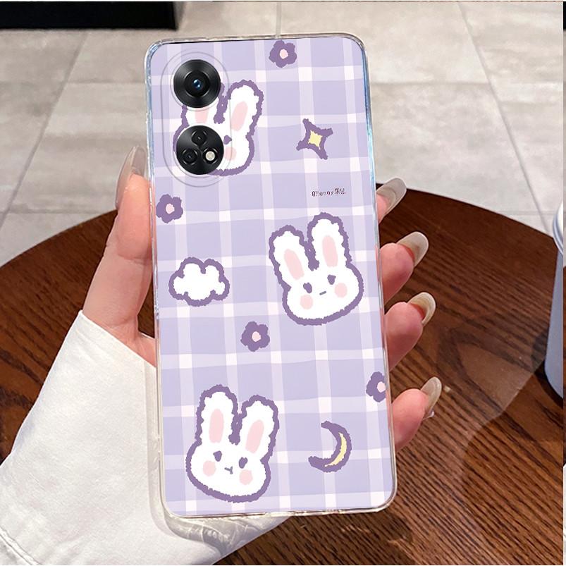 For OPPO Reno8 T 4G 5G Phone Case Clear Jelly Cover Cute Love Heart Rabbit Soft TPU Silicone for OPPO Reno 8T 5G Reno8 T Bumper
