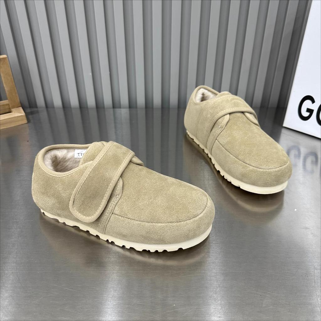 Туфли на плоской подошве из меха и замши, женские туфли на платформе, плюшевые туфли из хлопка, зимняя мода 2025 года, повседневная теплая обувь, удобные туфли для ходьбы, женские туфли