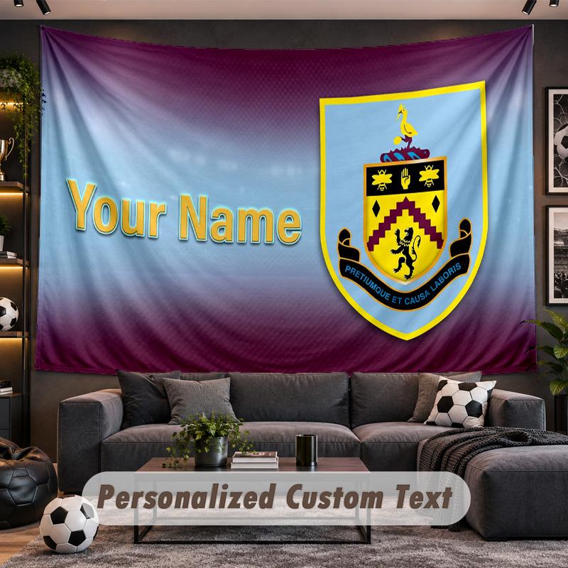 Burnley Football Personalized Tapestry Support Custom Name, Wall Art Home Decoration