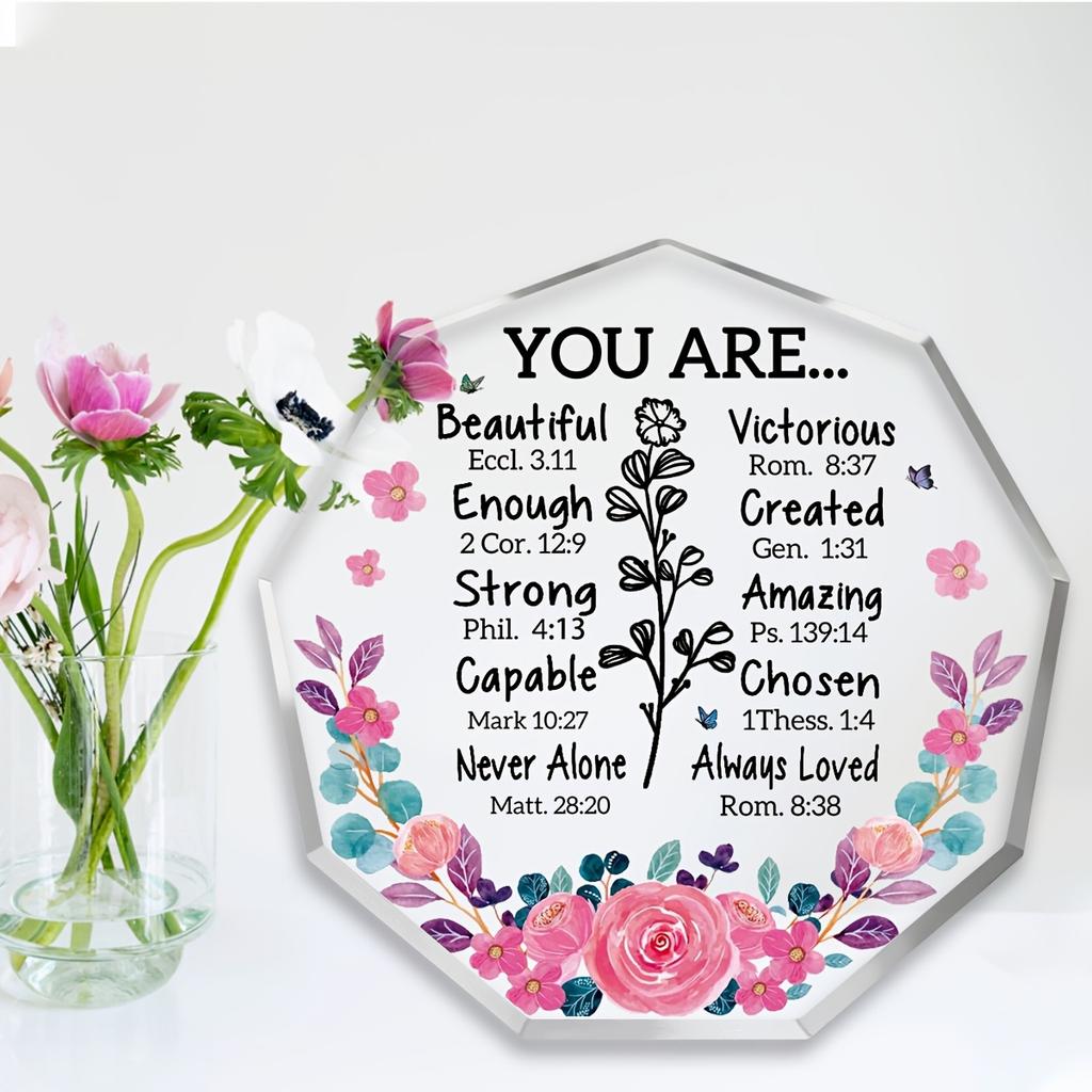 2D Flat Acrylic Floral Design Decoration, Indoor and Outdoor Decoration - No Need for Batteries/electricity, Free Day Decoration, Sh