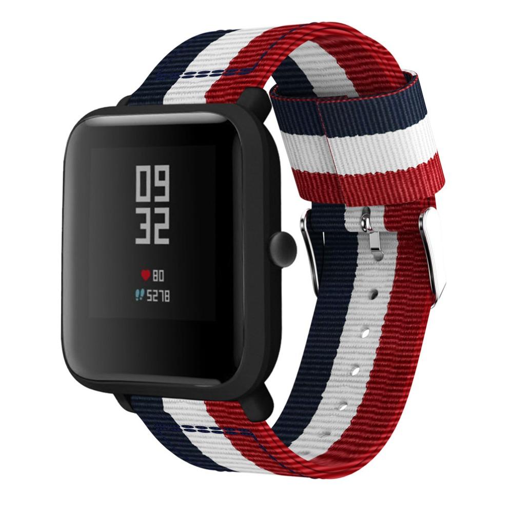 For Xiaomi Huami AMAZFIT Bip BIT PACE Lite Youth Smart Watch Wrist Bracelet Vertical Nylon Loop Strap 20mm Replace Watch Bands