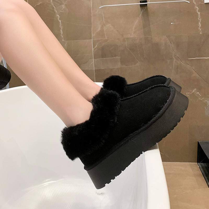 Новые зимние короткие плюшевые теплые зимние ботинки женские туфли на плоской подошве повседневная обувь замшевые меховые ботинки челси ботильоны женская обувь на платформе Botas Mujer