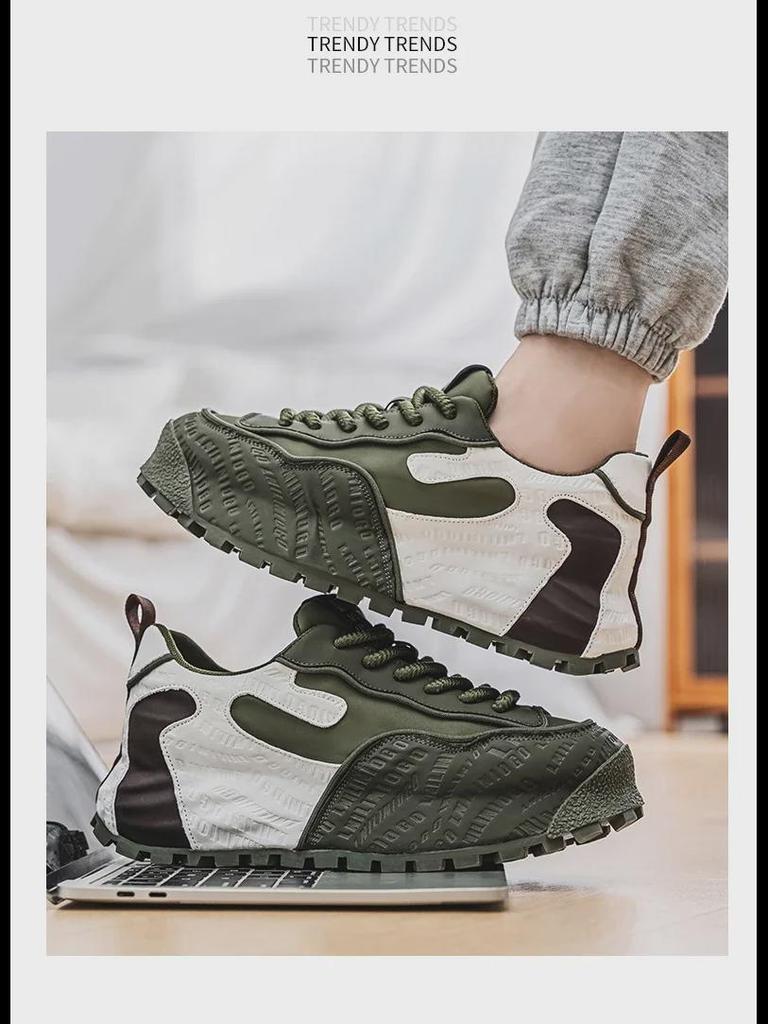 Модные европейские мужские кроссовки на высоком каблуке: Осенне-зимняя мода с толстой подошвой