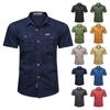 Summer Work Clothes Short Sleeve Cotton Shirt Men's Work Clothes Outdoor Loose Men's Shirt