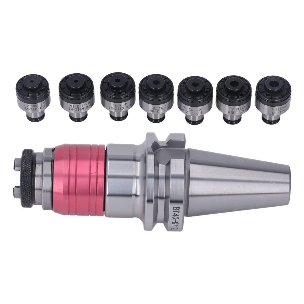 Набор цанговых патронов для резьбонарезного станка, держатель инструмента, крепление заготовки с 7 цангами, комплект патронов с ЧПУ BT40 GT12