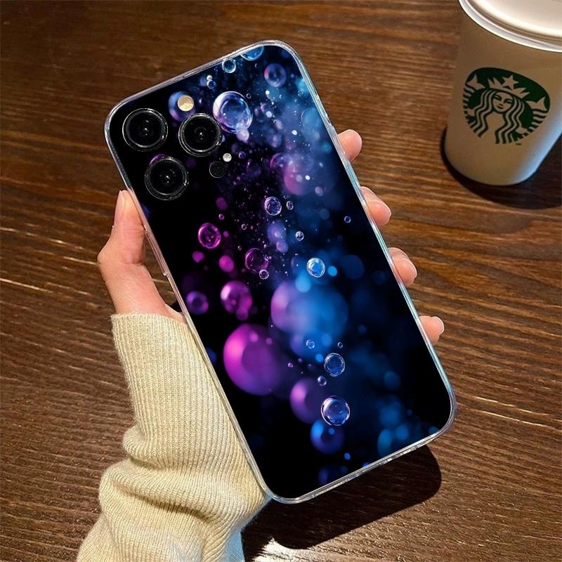 Светящийся в темноте неоновый чехол с пузырьками для iPhone 17 Air 16E 16 15 14 11 Pro Max Plus 13 12 Mini 8 7 X Прозрачный противоударный чехол