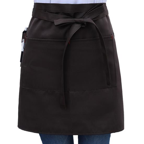 Водонепроницаемый полуфартук унисекс с 2 карманами, фартук на талии официантки, шеф-повара, устойчивый короткий фартук на шнуровке для ресторана, кафе