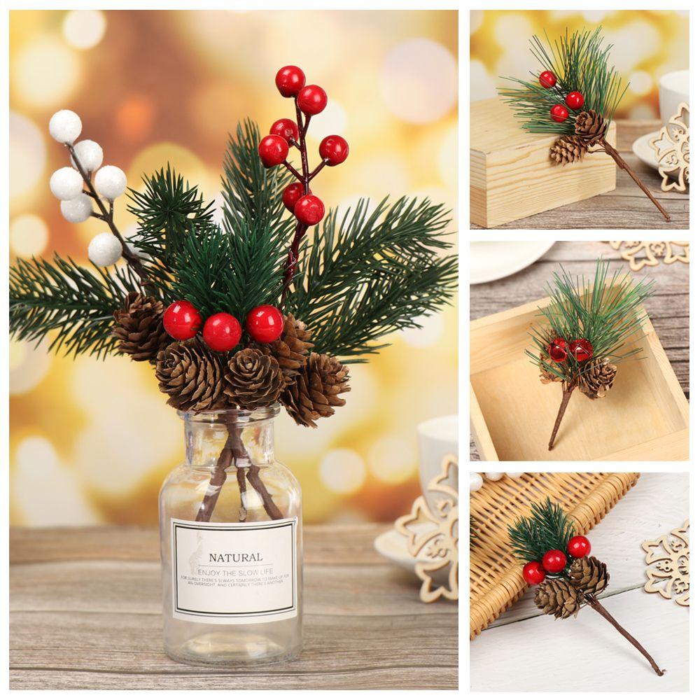 Red Christmas Berry Xmas tree Decor Home Floral Decor Christmas Ornament Artificial Flowers