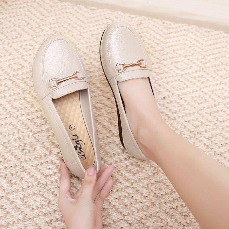 Женские резиновые сапоги с неглубоким носком, водонепроницаемые и нескользящие плоские резиновые сапоги для женщин, износостойкая рабочая обувь для весны и осени