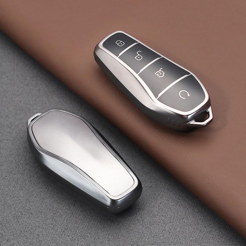 Металлический серый ТПУ для Byd Song Pro Tang Dmi Qin Plus Max Yuan Ev Dolphin Seagull Чехол-держатель для брелока автомобиля Аксессуары
