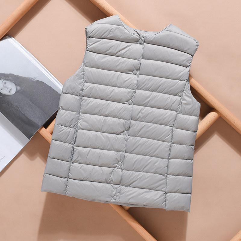 Ультралегкий женский жилет-пуховик, однобортный, без рукавов, женский жилет на утином пуху, теплая куртка с пуховой подкладкой