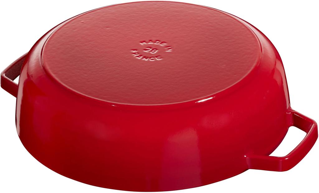 Staub staub Pan Cherry Большая литая вручную эмалированная кастрюля для сукияки мелкая, совместимая с IH Japanese Braiser "Blazer Sauté 28 см" [Авторизованный продукт]