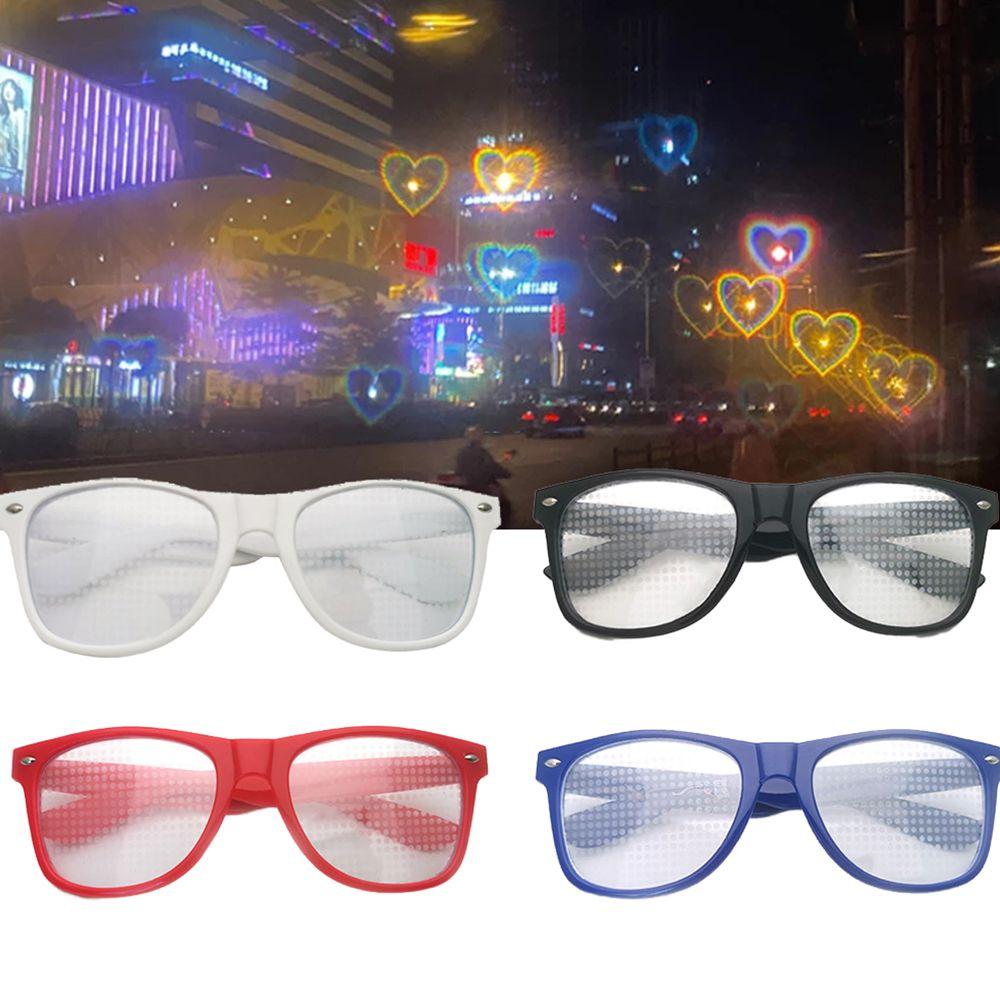 Fashion Retro Spectacles Night PC Glasses Heart Effect Glasses Eyewear Accessories Women Sunglasses