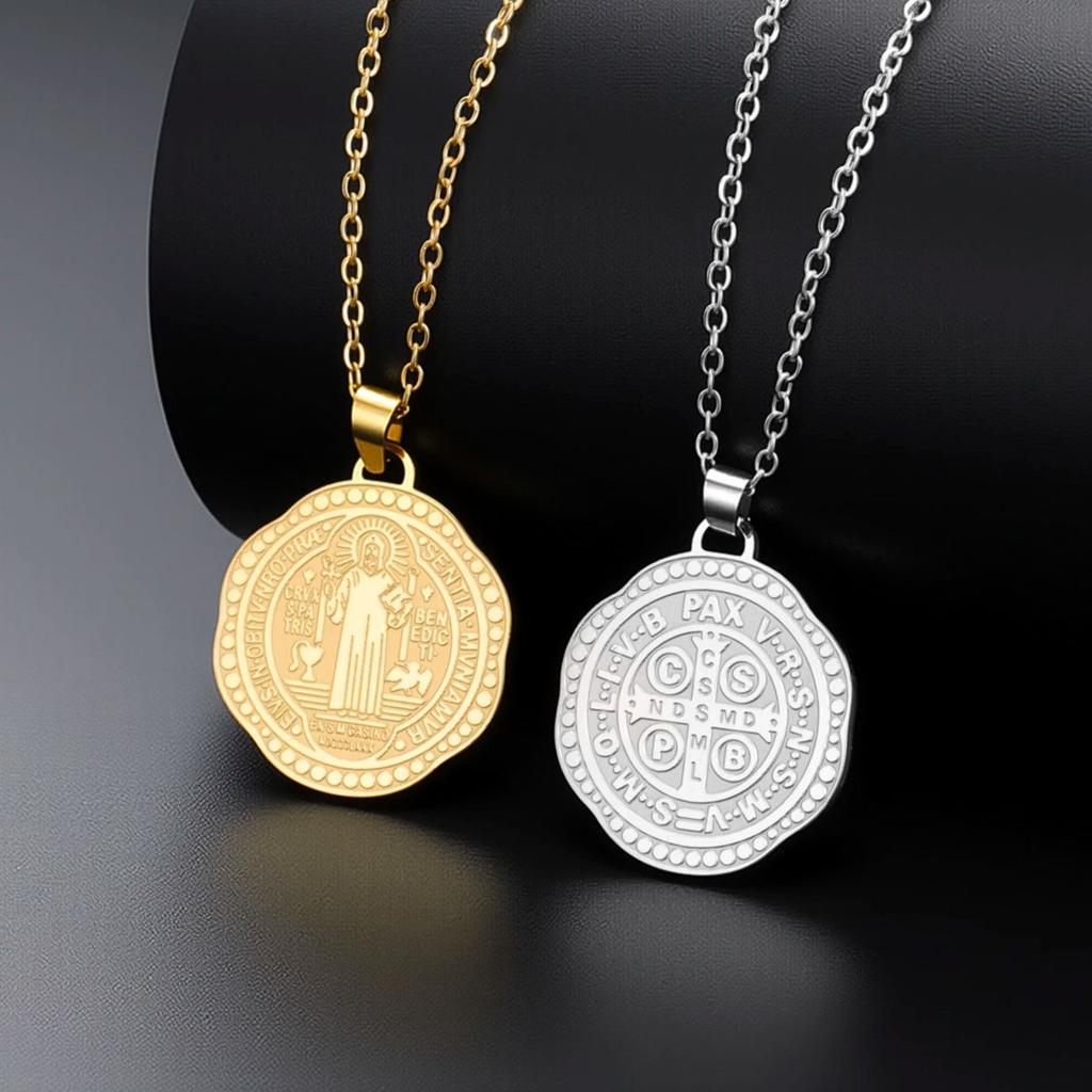 Колье с пентаграммой Святого Бенедикта из нержавеющей стали с изображением ведьминского узла, религиозное украшение с символом тетраграмматона для защиты.