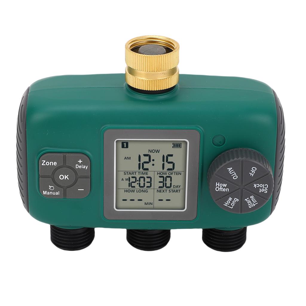 3-выходной таймер полива с латунным портом, водонепроницаемый, ЖК-дисплей, таймер полива, контроллер ирригации