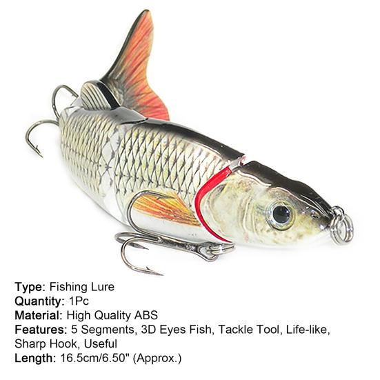 5-сегментный острый рыболовный крючок Vivid Lure, похожий на живой