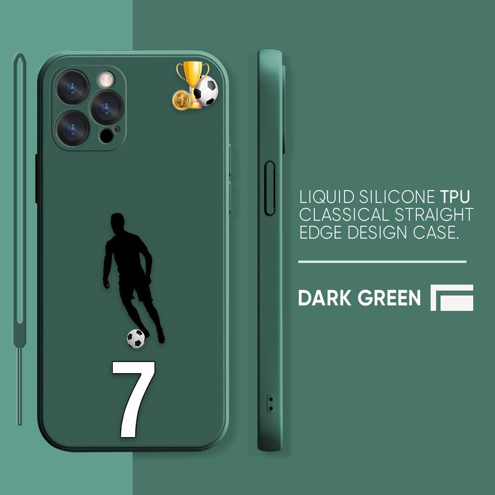 Funny Coque Football Phone Case iPhone 11 12 13 14 Pro Max 7 8 Plus XR XS SE Straight Edge Liquid Silica Gel Shell Cover Fundas