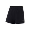 Li Ning Running Series Logo Print Solid Color Elastic Fitness Shorts Women Shorts Black AKST264-4