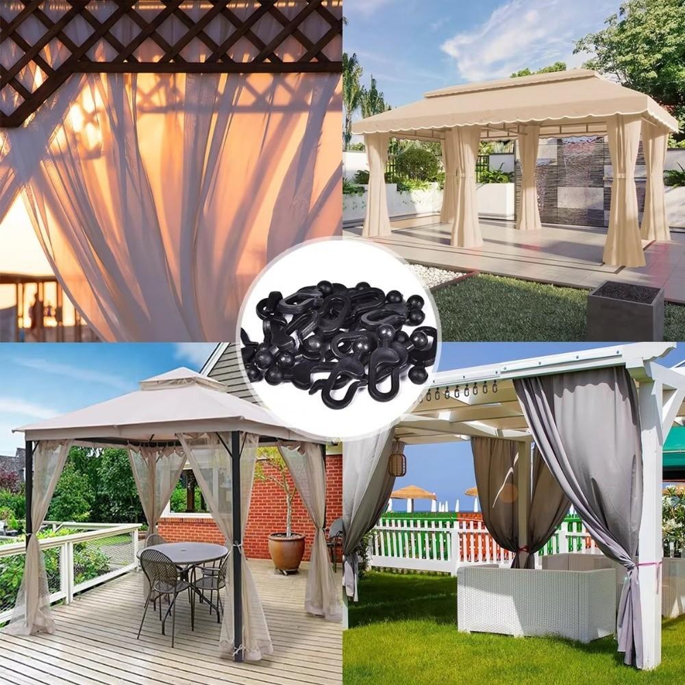 20 шт. Пластиковые кольца для москитной сетки, противокоррозийные крючки, аксессуары, долговечность, крючки для штор, палатка