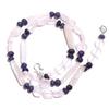 Natural Rose Quartz Iolite Gemstone Mix Shape Smooth Beads Necklace 17" UB-4923 UB-4923